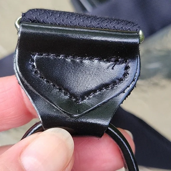 Tuxedo Black Satin Silk Genue Leather Adjustable Suspenders Made In England New - Picture 11 of 17